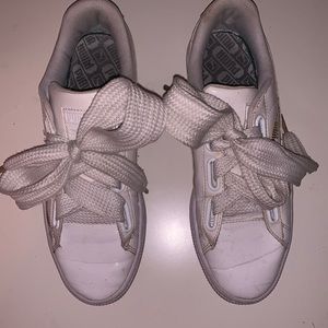 White Puma Bow Sneakers